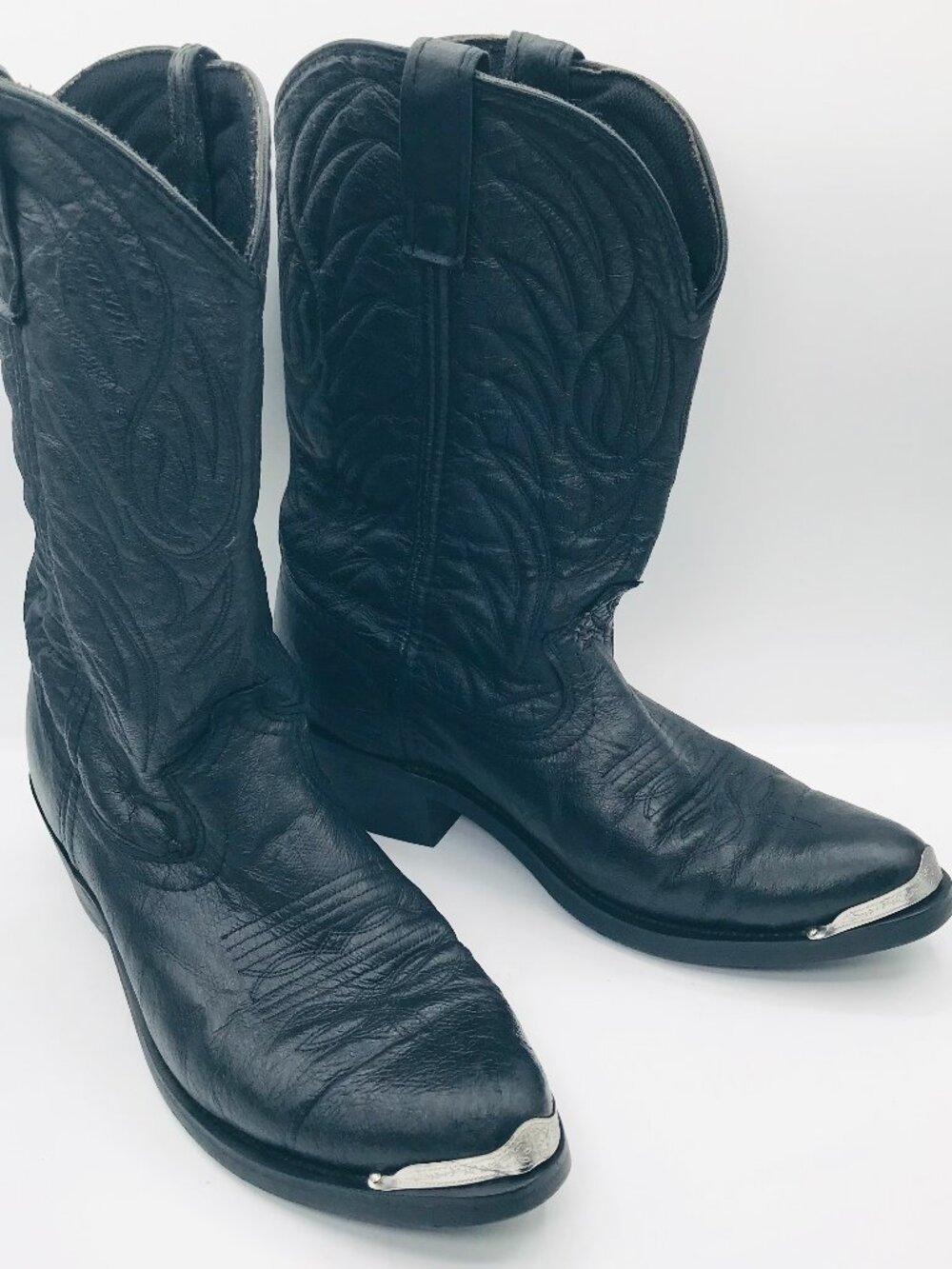 Laredo East Bound Black Pigskin Leather Western Cowboy Boots 68610 Men Size 8 D